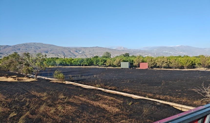 Elmaköy Girişindeki Tarla Yangını Büyümeden Kontrol Altına Alındı