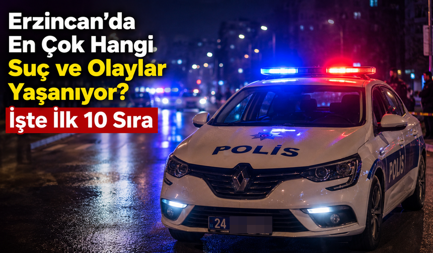 Erzincan’da En Çok Hangi Suç ve Olaylar Yaşanıyor? İşte İlk 10 Sıra!