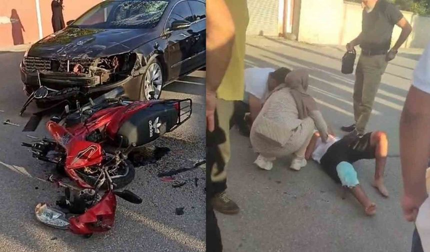 Erzincan'da otomobil ile motosiklet çarpıştı: 2 genç yaralandı