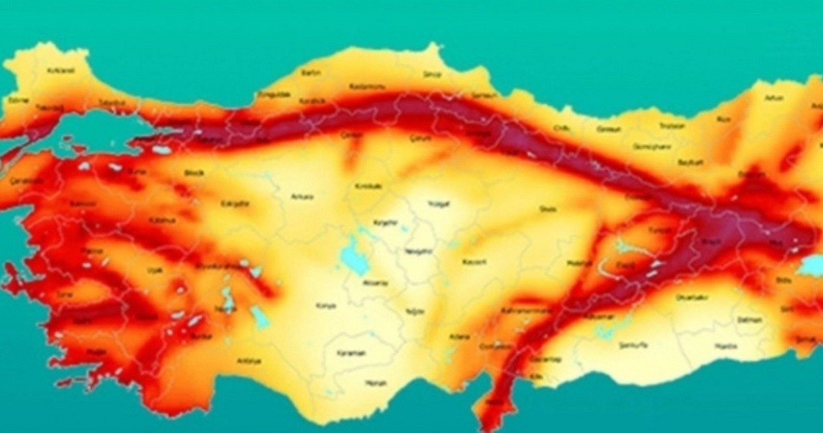 Карта сейсмоопасных зон турции