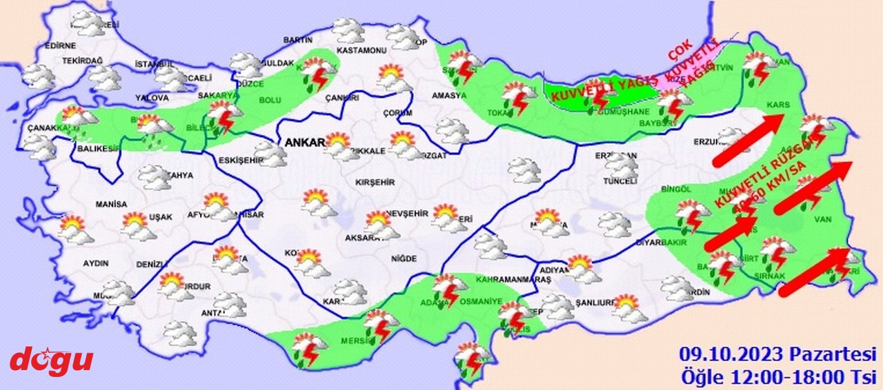 Doğu Anadolu'nun Doğusunda Kuvvetli Rüzgar ve Fırtına Bekleniyor!_1280x566