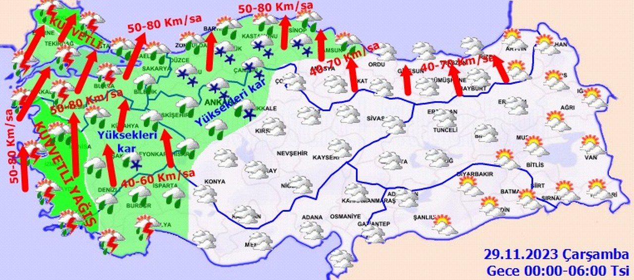 Yeni yağışlı hava etkili olacak Çarşamba ve Perşembe gününe dikkat_1280x566