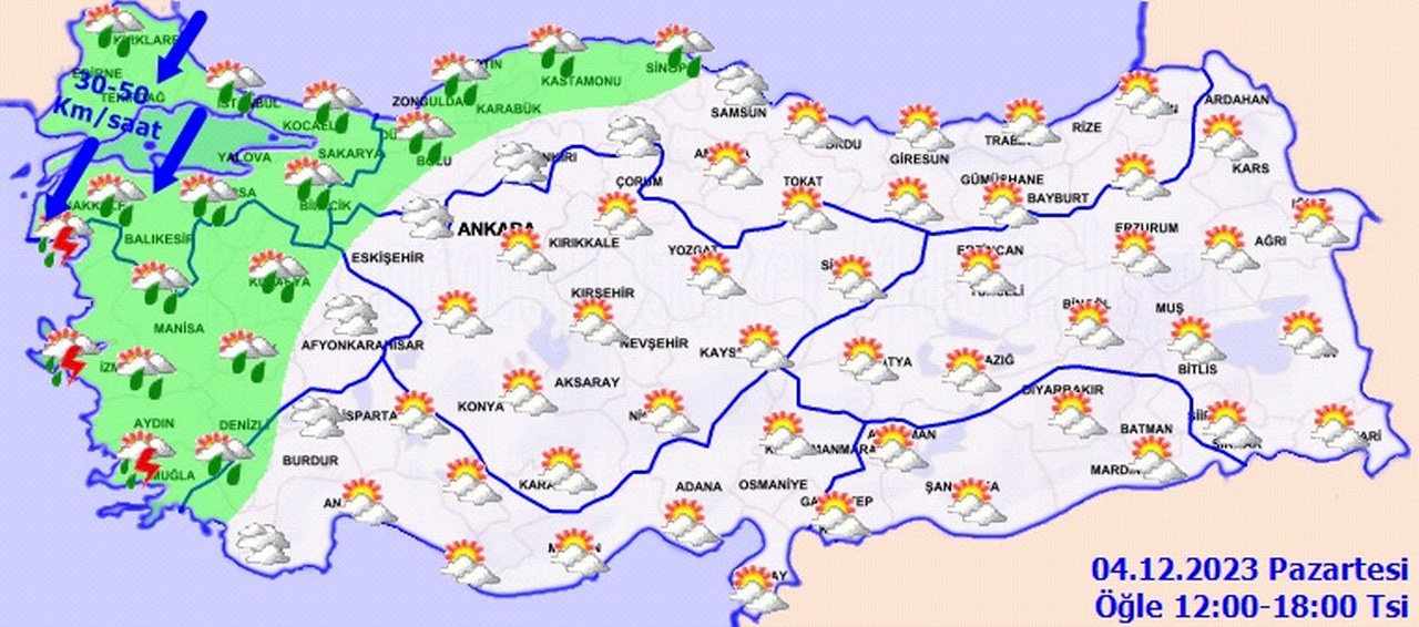 Batıdan başlayan yağışlar doğuya doğru ilerleyecek (2)_1280x566