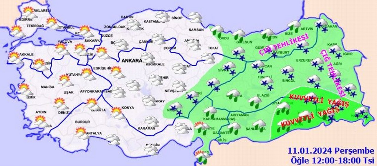 Son Durum; Batıda Ayaz, Doğuda Kar, Kuzey Ve Güneyde Yağmur Var (2) 1280X566