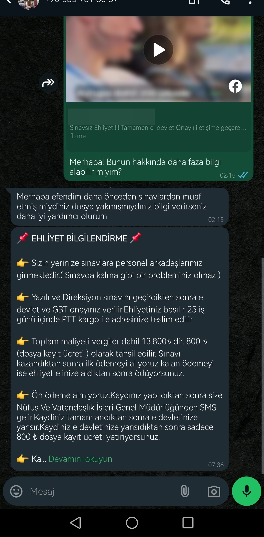 Ehliyetsiz Sınav Dolndırıcılığıı