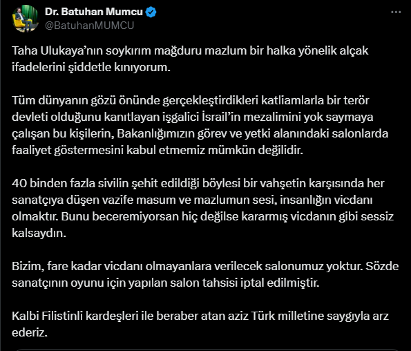 Batuhan Mumcu Taha Ulukaya paylaşım