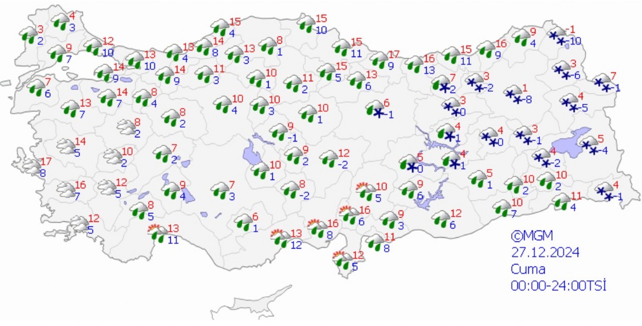 24 Aralık Cuma Hava Durumu 1280X650