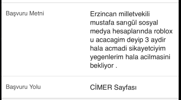 Mustafa Sarıgül Cimer'e Böyle Şikayet Edildi