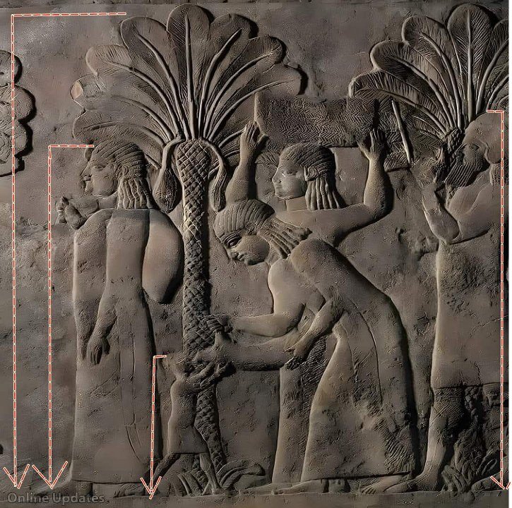 Antik Sümer’e Ait Bir Taş Kabartmada Betimlenen Üç Dev Adam 725X720