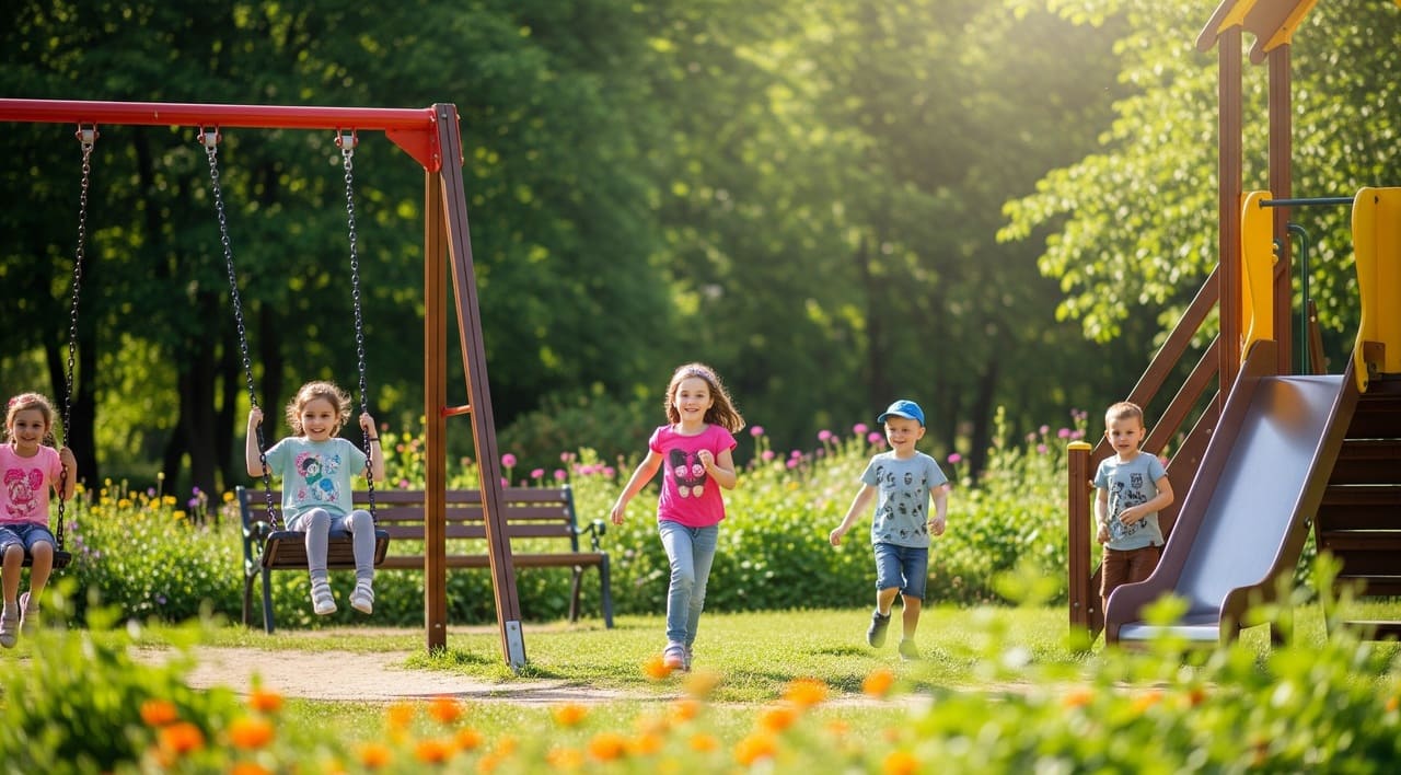Park, Oyun Oynamak, Çocuklar, Yaz Tatili