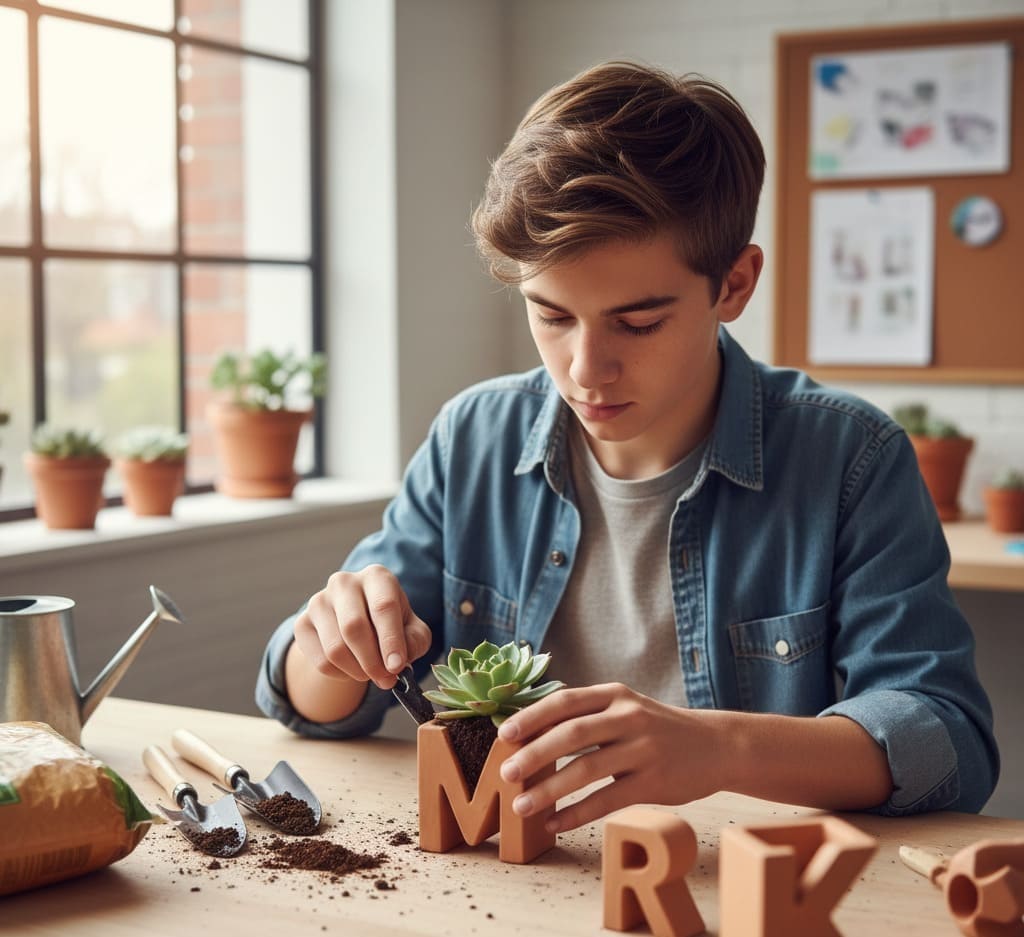 Harfli Sukullent Saksı