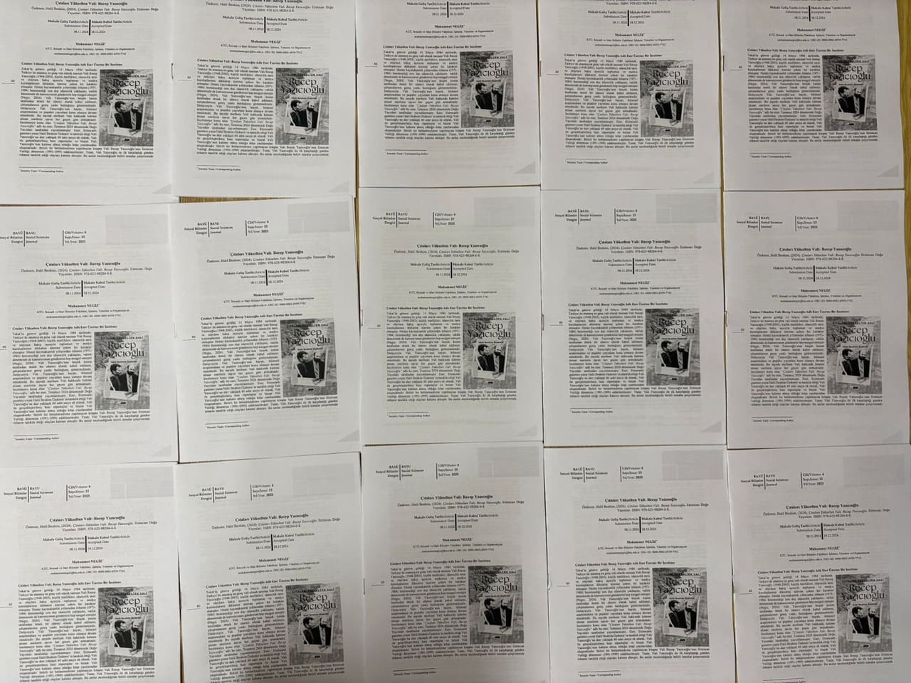 Çıtaları Yükselten Vali Recep Yazıcıoğlu Kitabındaki Makale Broşür Oldu
