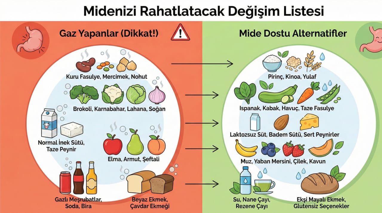 Gaz Yapan Ve Gaz Yapmayan Yiyecekler