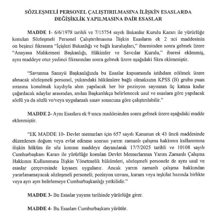 Sözleşmeli Personele Aile Sonrası Yeni Hak 715X720