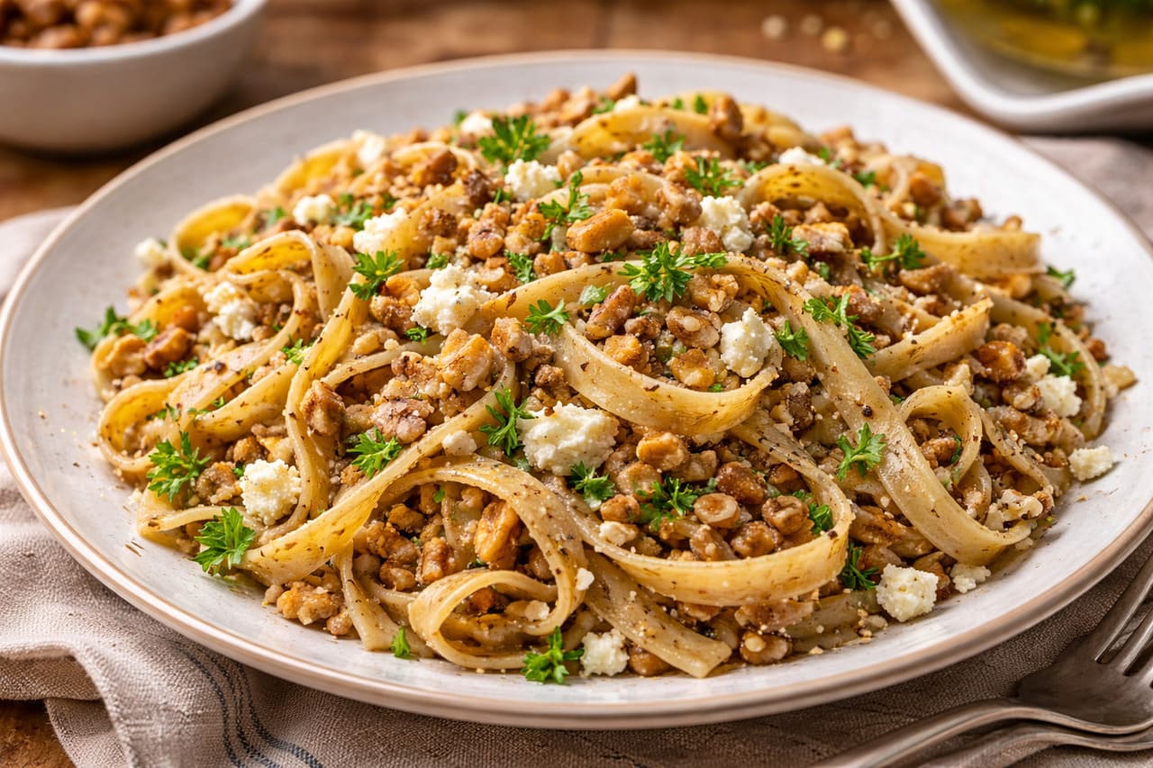 Tulum Peynirli Cevizli Erişte