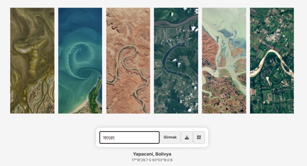 Uydu Resimleriyle Tercan Yazısı