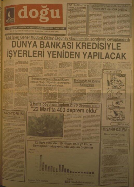 1992 26 Haziran Doğu Gazetesi 516X720
