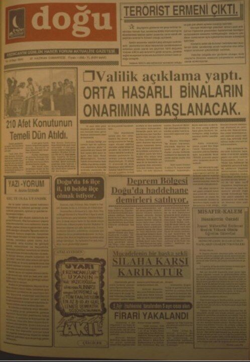 1997 27 Haziran Doğu Gazetesi 498X720