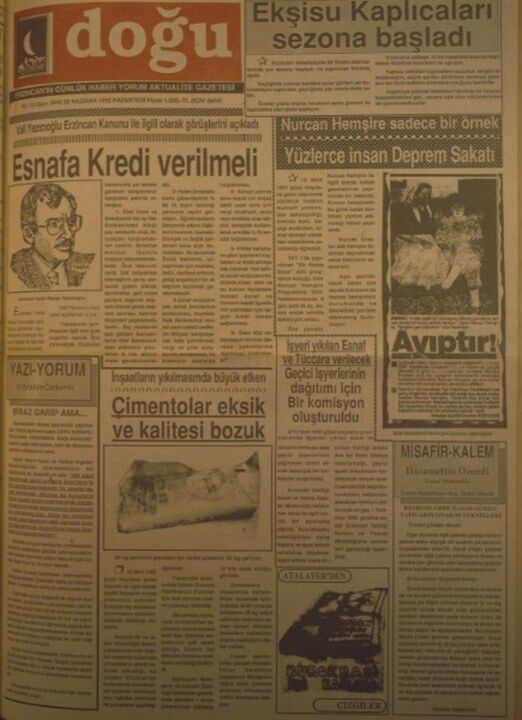 28 Haziran 1992 Doğu Gazetesi 522X720
