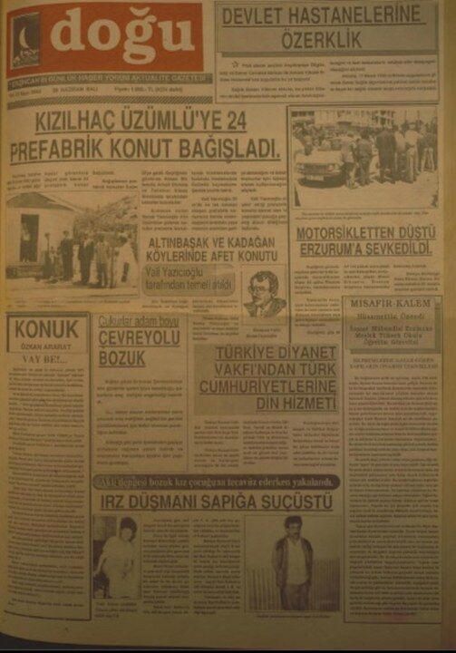 30 Haziran 1992 Doğu Gazetesi Arşivi 503X720