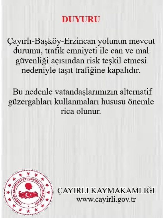 Çayırlı Kaymakamlığı