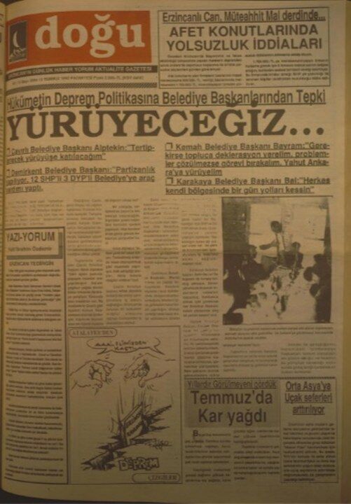 13 Temmuz 1992 Doğu Gazetesi 501X720