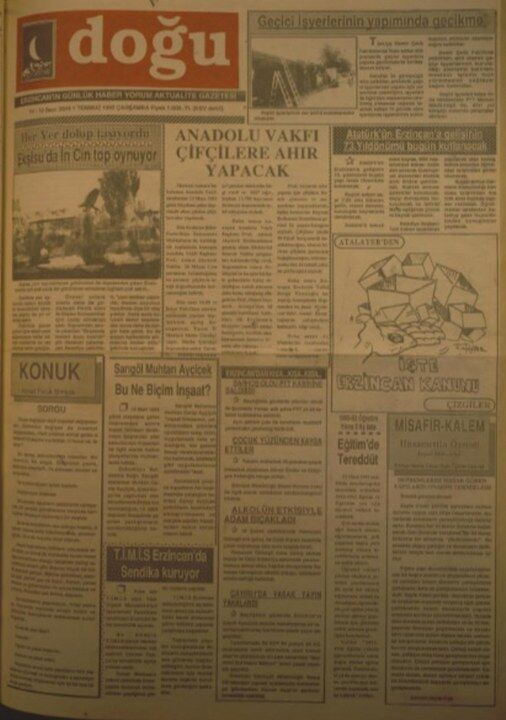 1992 1 Temmuz Doğu Gazetesi Arşivi 506X720