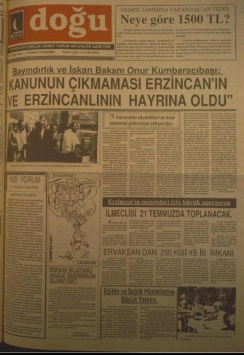 1992 9 Temmuz Doğu Gazetesi 495X720