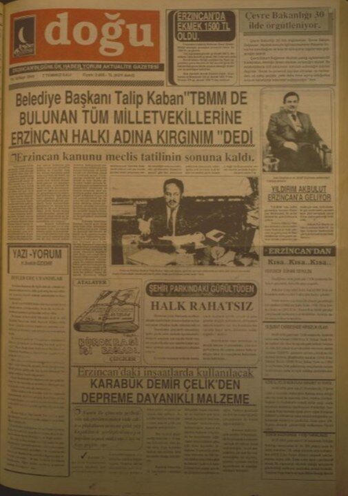 7 Temmuz 1992 Doğu Gazetesi 505X720