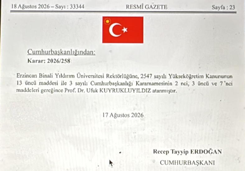 Ufuk Kuyrukluyıldız atama kararı