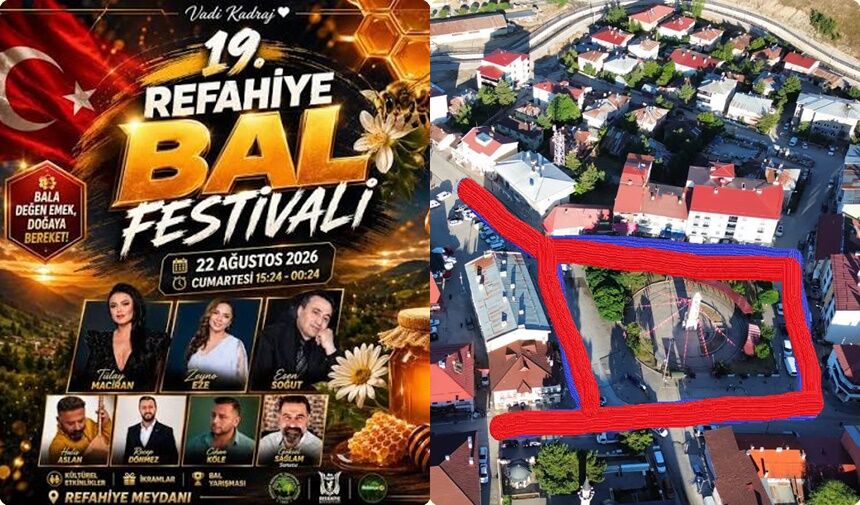 Refahiye Bal Festivali Başladı, Saat Kulesi Çevresi Trafiğe Kapalı