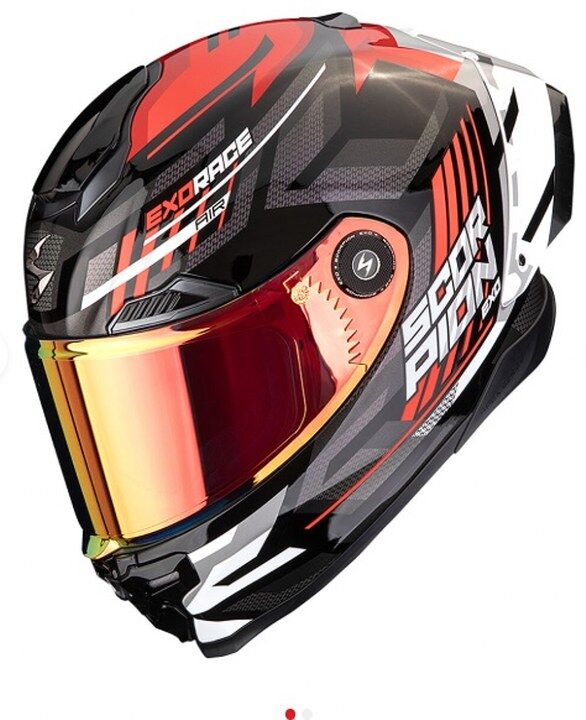 Scorpion Apex Exo Race Air Kobra Kapalı Motosiklet Kaskı Siyah Kırmızı 586X720