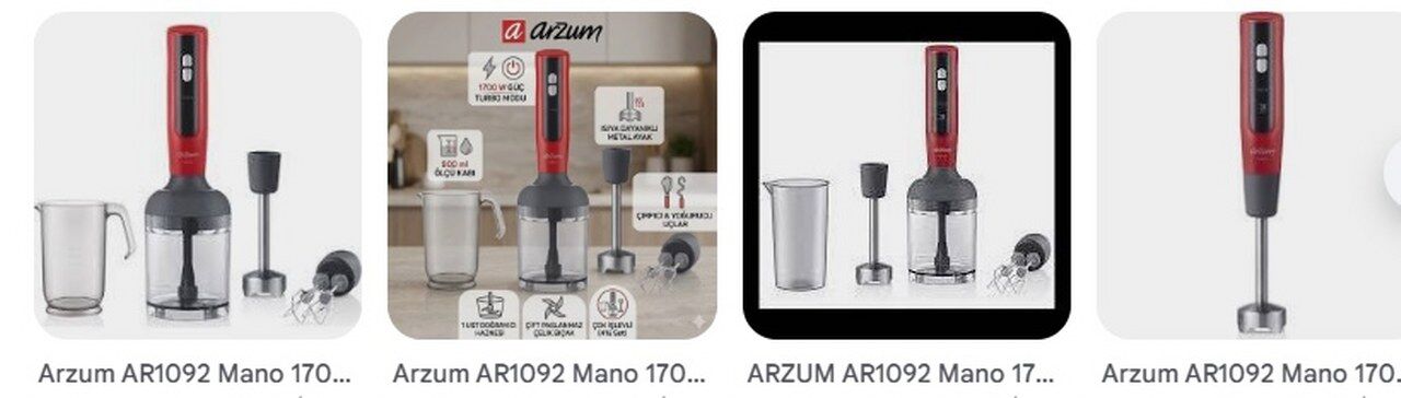 Arzum Ar1092 Mano El Blender Seti Kirmizi
