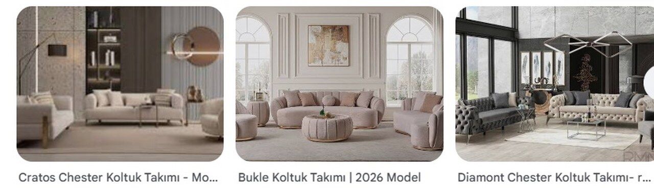 Buklet Kumas Modern Chester Salon Koltuk Takimi