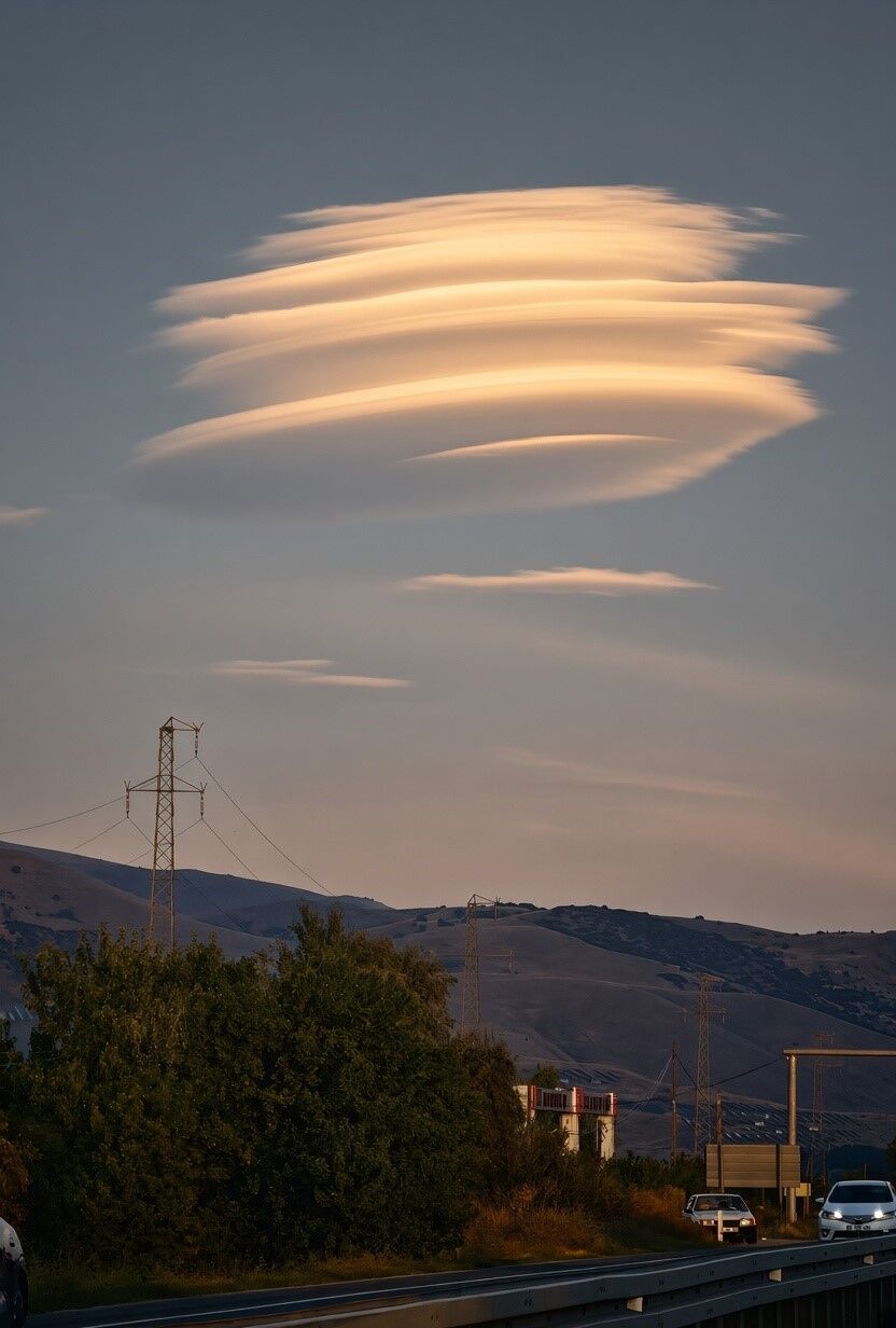 Erzincan'da UFO'yu andıran mercek bulutu ilgi çekti
