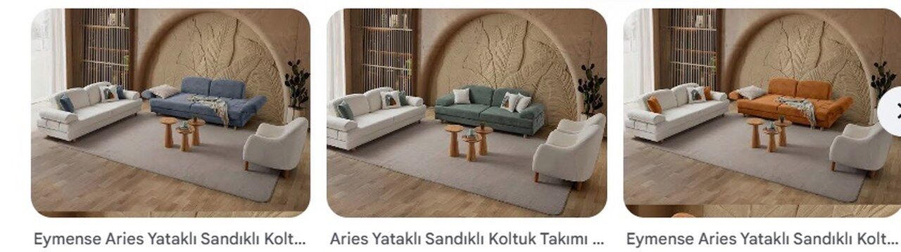 Eymense Aries Yatakli Sandikli Koltuk Takimi Gri