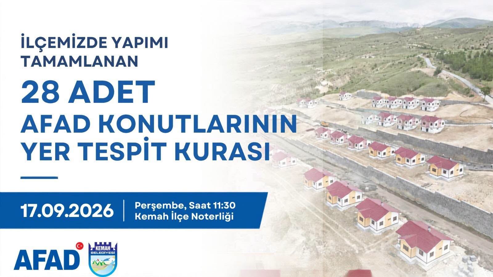 Kemah’ta 28 AFAD Konutu İçin Kura Heyecanı