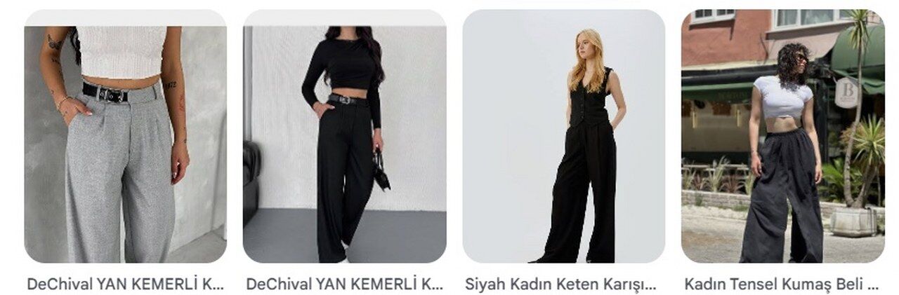 Salas Baggy Kadin Kumas Pantolon Tarzi