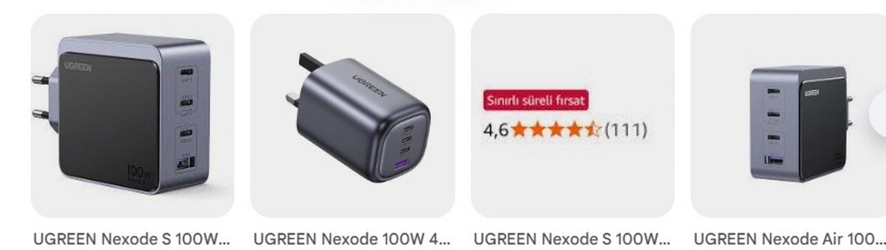 Ugreen Nexode 100W 4 Port Hizli Sarj