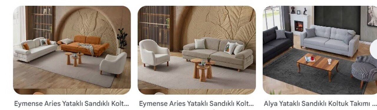 Yatakli Sandikli Ince Kol Spor Koltuk Takimi