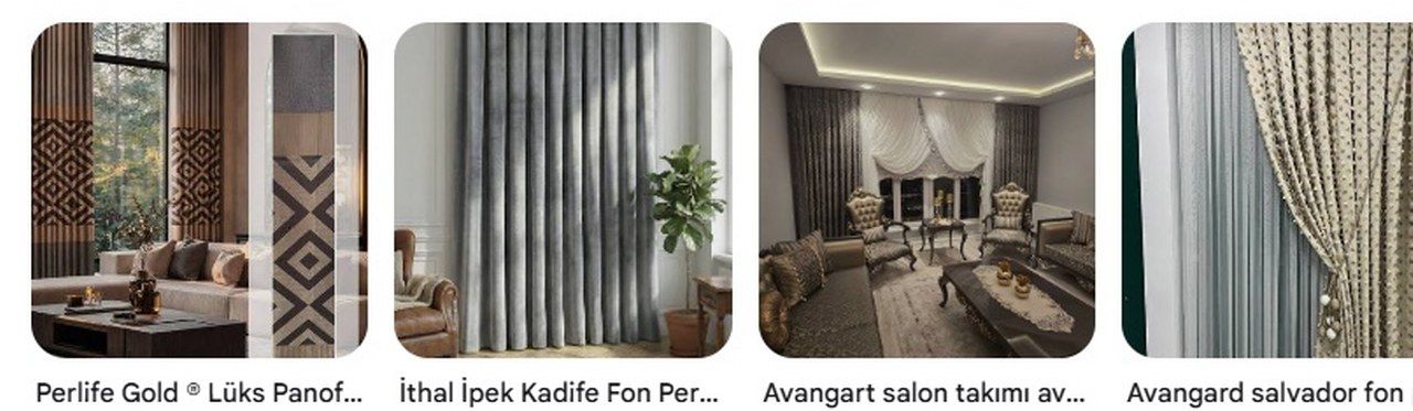 Avangart Salon Luks Kadife Fon Perde