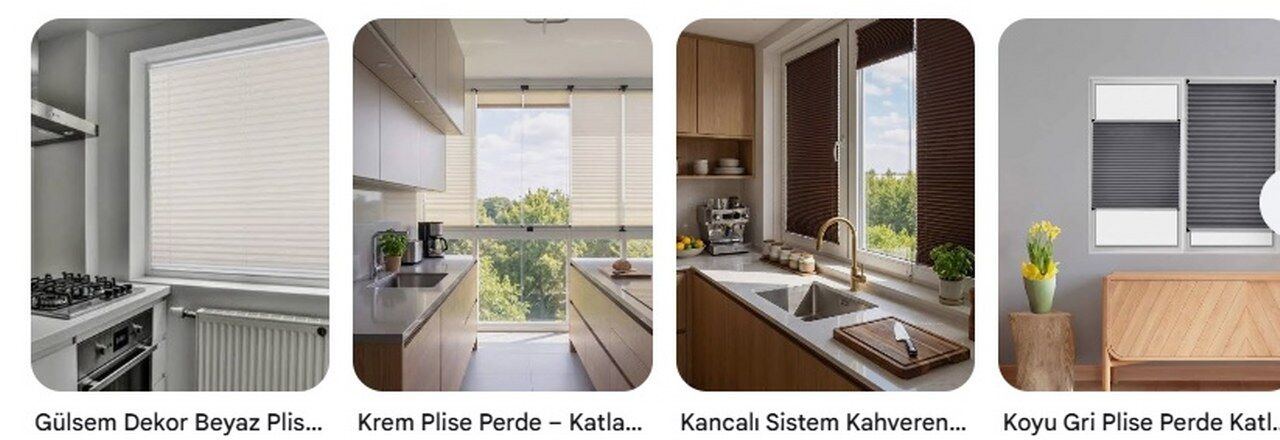 Cam Balkon Plise Perde Modelleri