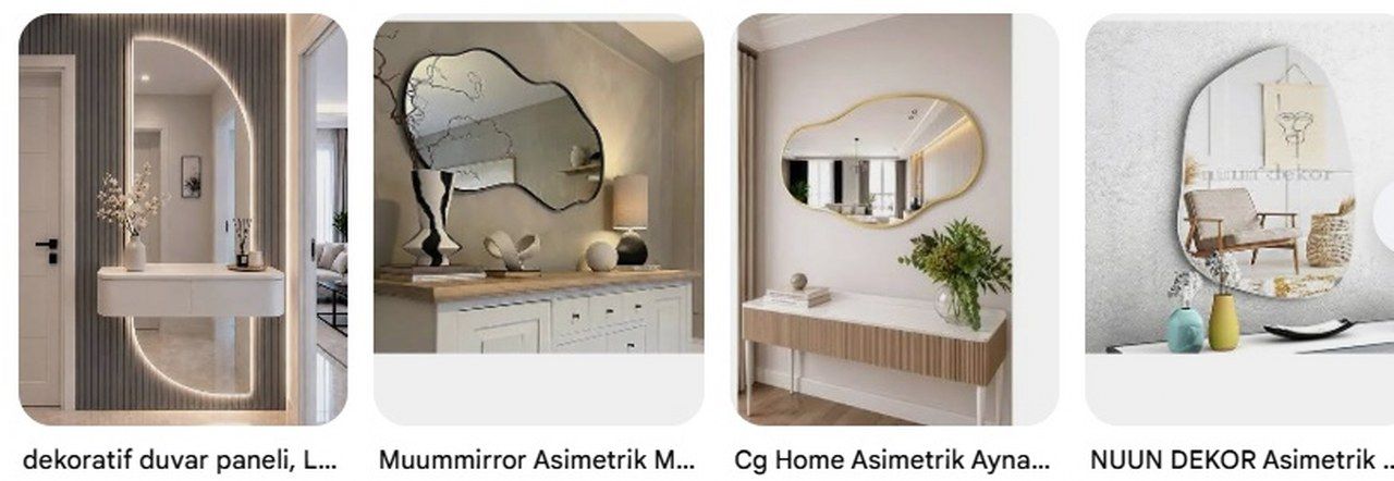 Dresuar Ustu Asimetrik Ayna Modelleri