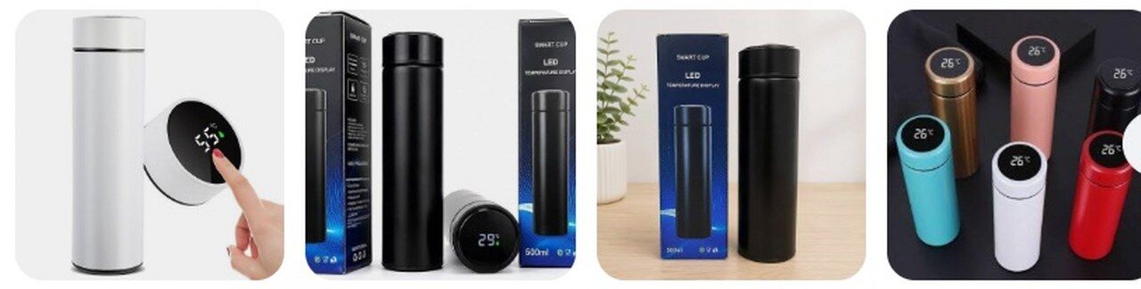 Led Sicaklik Gostergeli Akilli Termos