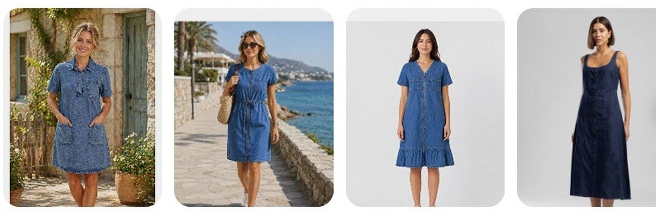 Mavi Kadin Denim Kot Elbise Gunluk Modeller