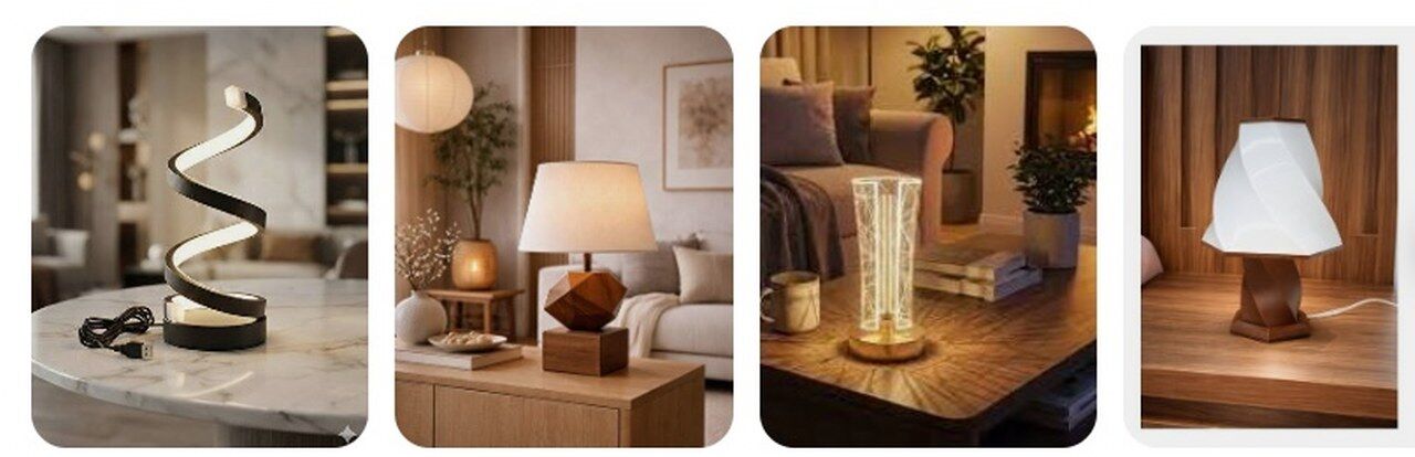 Modern Geometrik Led Masa Lambasi Modelleri