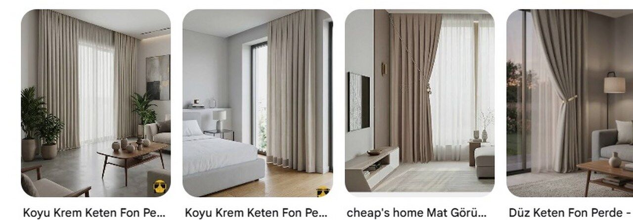 Modern Keten Fon Perde Modelleri