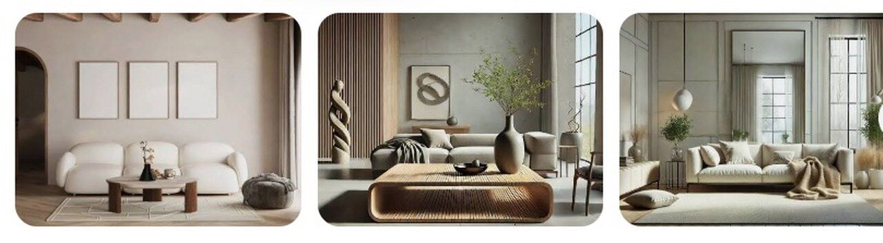 Modern Minimalist Ferah Salon Dekorasyonu Ekru Keten