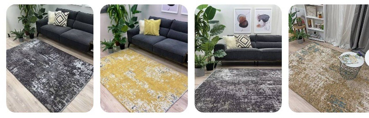 Moretti Side 10407 Cift Tarafli Yikanabilir Gri Siyah Modern Hali