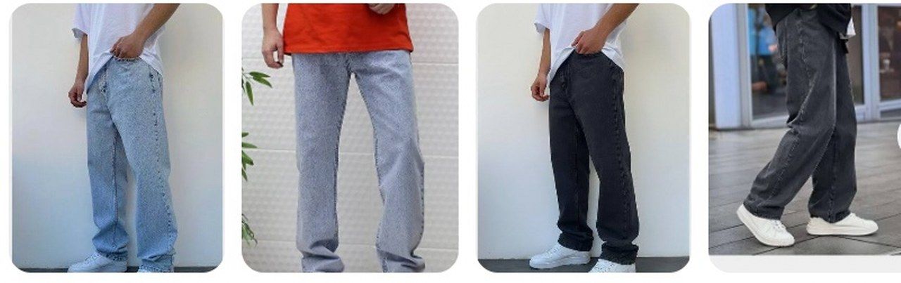 Wamoss Erkek Baggy Fit Denim Kot Pantolon